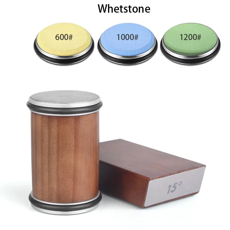 Rolling Diamond Knife Sharpener with Magnetic Holder – 15° & 20° Angle Roller Kitchen Sharpening Stone Kit