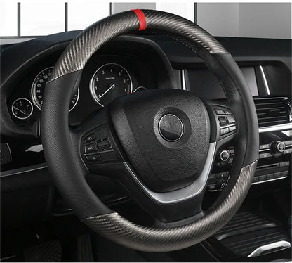 Fashion Universal Car Steering Wheel Cover — Breathable, Anti-Slip, 37-38cm Car Accessory