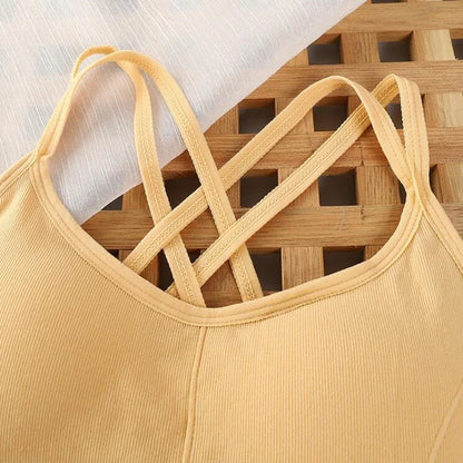 Women’s Sexy Crossback Tank Top — Breathable Running & Yoga Sports Bra | Soft Fitness Crop Top