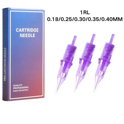 10Pcs 1RL Tattoo Needles Cartridge – 0.18 to 0.4mm Round Liner for Rotary Pen & Microblading Machine