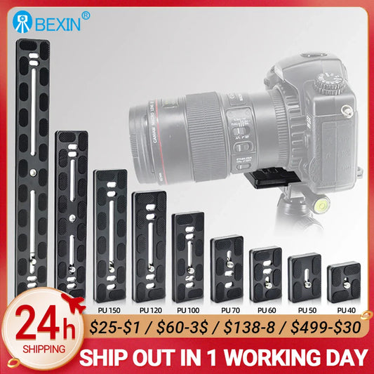 BEXIN Universal Aluminum Alloy Quick Release Plate – 1/4" Screw Tripod Mount Adapter for Arca Swiss & Benro Ball Head Cameras
