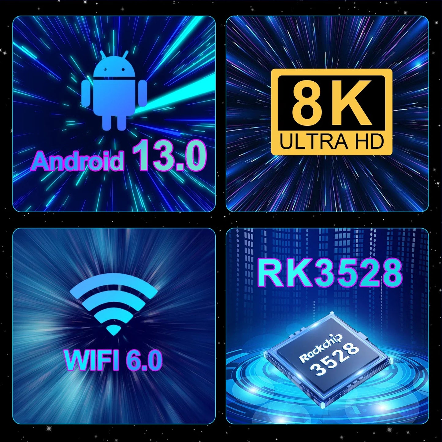 MAXA13 Android 13 8K Ultra HD Smart TV Box – 4GB+64GB WiFi6 Media Player for Netflix & YouTube