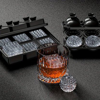 Easy-Release Silicone Ice Cube Tray with Funnel – Stackable Leakproof Design for Whiskey & Drinks, Perfect for Parties & Home