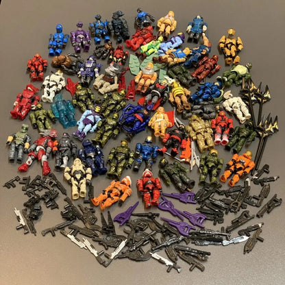 Mega Construx Lot – Master Chief, Elite, Grunt & MOTU He-Man Figures with Weapons