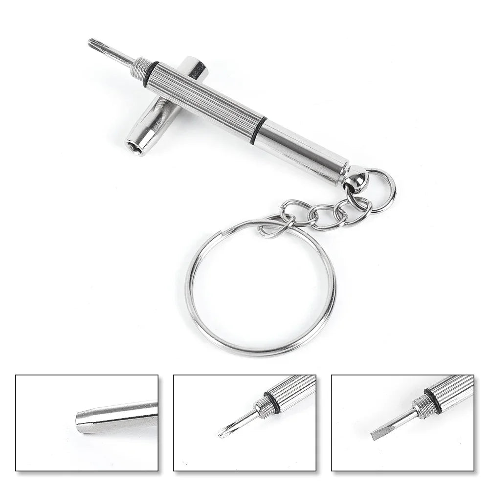 Steel Glasses Screwdriver Kit – Precision Eyeglass & Watch Repair Tools with Keychain, Portable Hand Tool Set