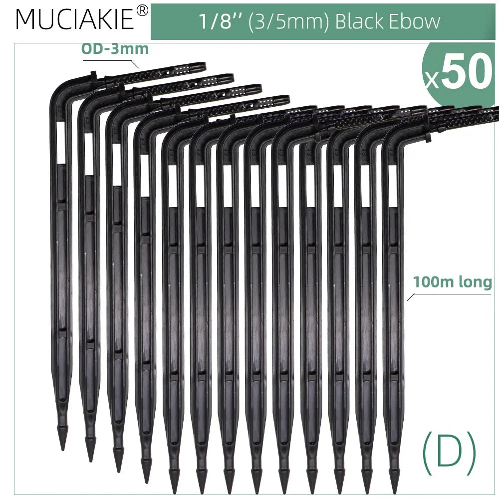 MUCIAKIE 4/2-Way Drip Irrigation System Kit – 100–10M 8L Watering Dripper Sprinkler for Potted Plants & Garden Use
