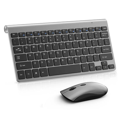 2.4G Wireless Mini Keyboard and Mouse Set – USB Portable Combo with Russian/Korean/Hebrew Layout for PC & Laptop