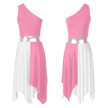 Women’s Liturgical Praise Dance Dress - Irregular Hem Modern Ballet Costume for Choir & Worship Performances