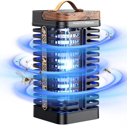 Minimoon Bug Zapper - 4200V Outdoor Electric Mosquito & Fly Trap with Dual LED Light