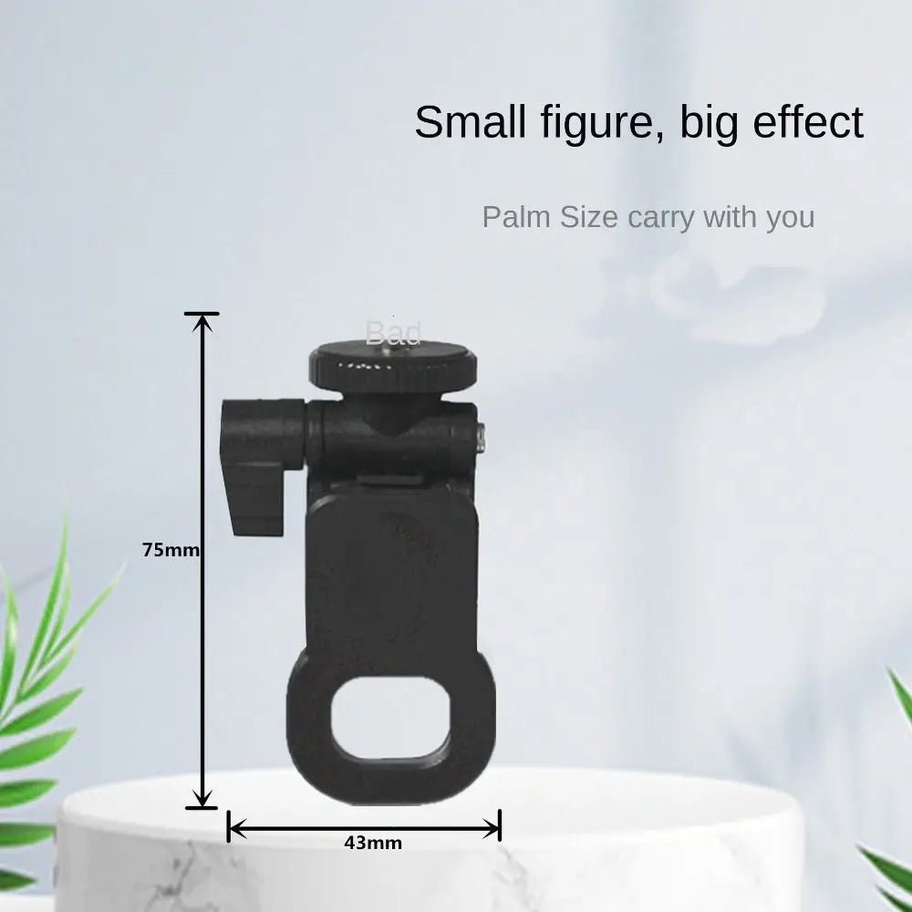 Portable 1/4" Screw Mount Fill Light Holder — Plastic Clip for Camera, Mobile & Computer Flash