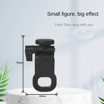 Portable 1/4" Screw Mount Fill Light Holder — Plastic Clip for Camera, Mobile & Computer Flash