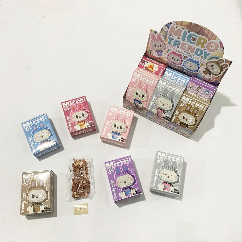12PCS Labubu Blind Box Toys – Small & Micro Particle Puzzle Assembly Mysterious Gift for Children