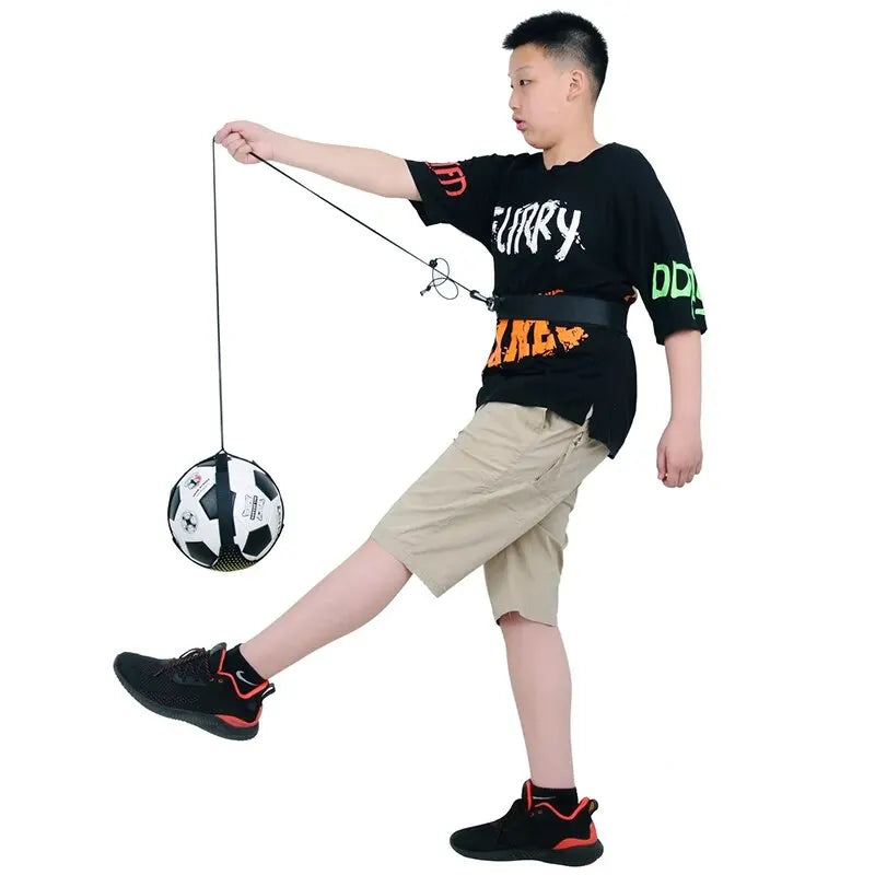 Football Kick & Throw Training Belt - Adjustable Waist Strap for Soccer Ball Control, Elastic Equipment for Kids