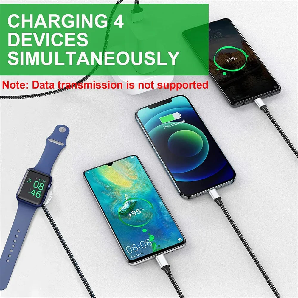 4-in-2 Multi Watch Charging Cable – Fast USB Type-C Charger for iWatch, iPhone, AirPods & iPad Accessories