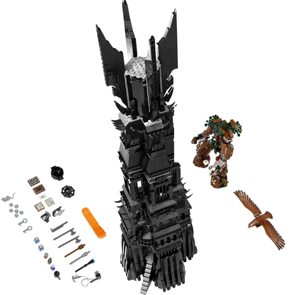 MOC Magical Rings Building Blocks — Orthanc Tower Architecture Model | Creativity Movie Series Street View Toy Gift