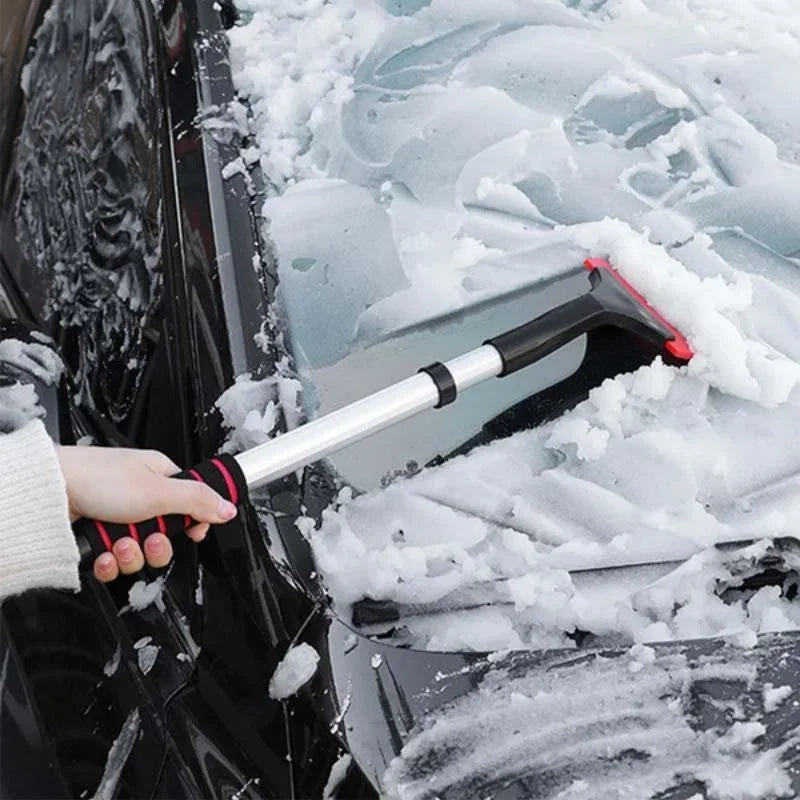 Extendable Aluminum Ice Scraper & Snow Brush – Telescopic Extra-Long Car Windshield Shovel