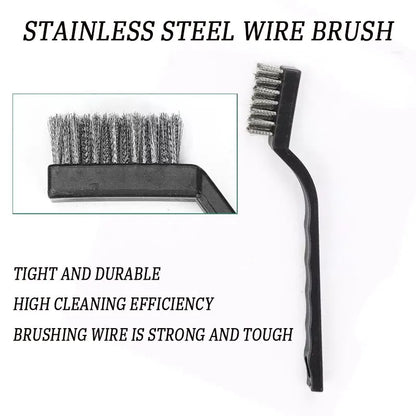 Industrial Toothbrush Set - Mini Copper Steel Wire Brush for Hard Cleaning, Stainless Steel Wire Brush, Dirt Removal Tool