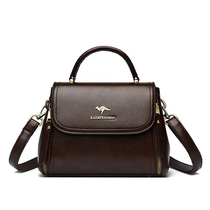 Women’s Soft Leather Top-Handle Bag – Luxury Shoulder Messenger Handbag & High-Quality Purse