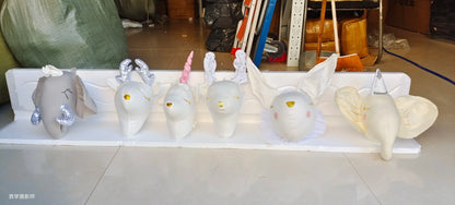 Handmade 3D Felt Animal Heads — Elephant & Swan Wall Hanging Decor for Nursery & Kids’ Bedroom