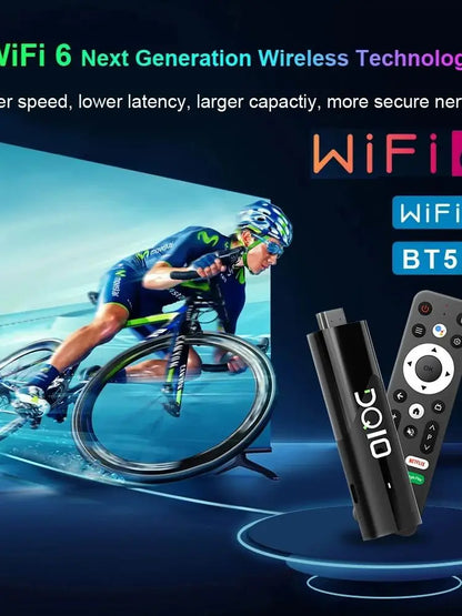 LEMFO DQ10 ATV Mini TV Stick – Android 13, 8K & 4K Support, WiFi 6, Allwinner H618 Quad-Core, Voice Remote Smart TV Box