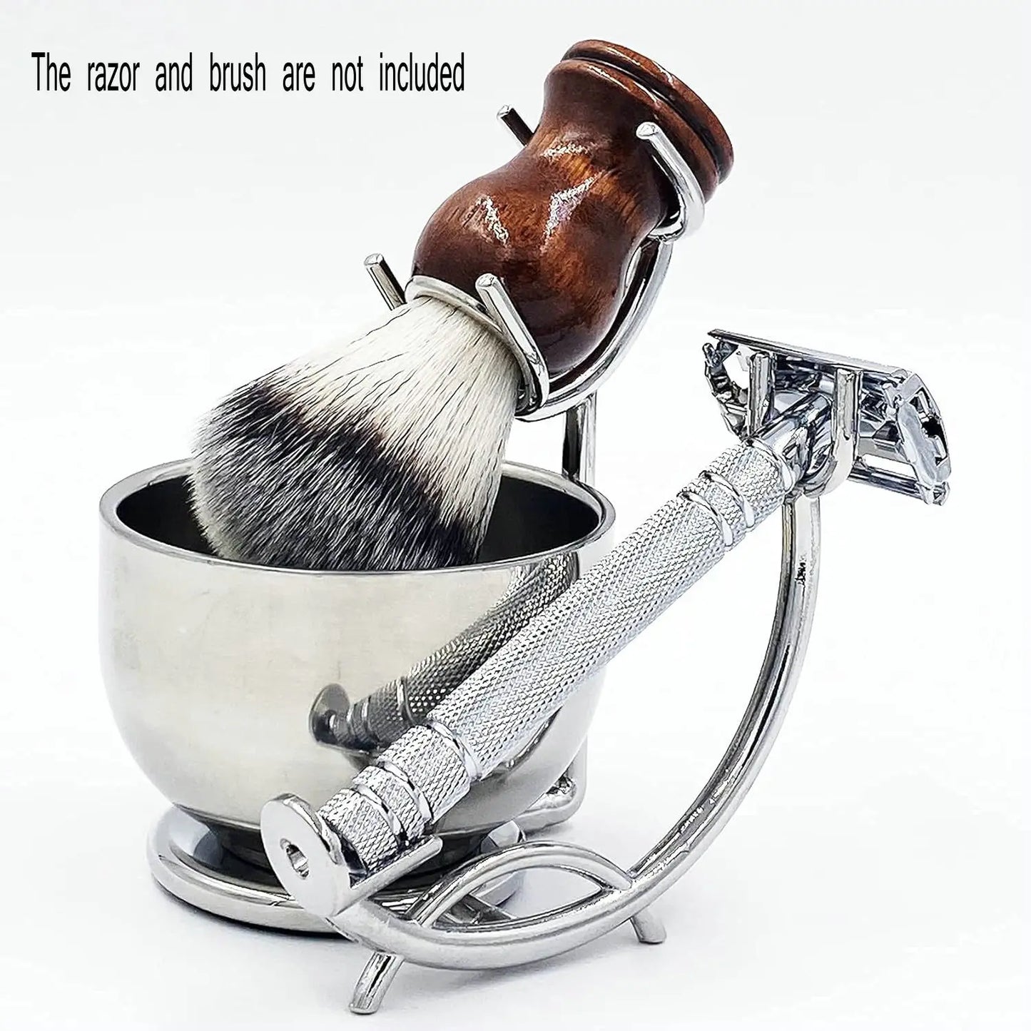 Stainless Steel Shaving Stand and Soap Bowl – Unbreakable, Rust-Resistant for Smooth Wet Shaving