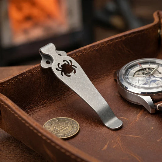 Titanium Alloy Knife Back Clamp - Replacement Accessory Compatible with Paramilitary 2 C8 Folding Knife