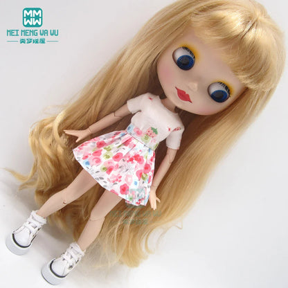 Blythe Doll Accessories Set – Fashion Sweatshirt, Shoe Covers & Sneakers for Blythe & Azone Dolls, Christmas Gift