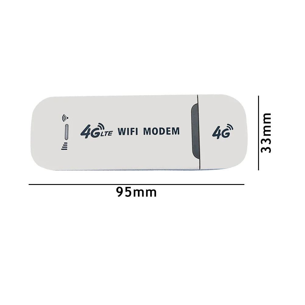4G LTE USB Modem Dongle — 150Mbps Wireless WiFi Mobile Router with SIM Card Slot for Home & Office Pocket Hotspot