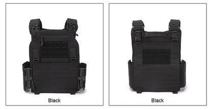 New Combat Vest 6094 – Quick Detachable Lightweight Laser Cut Tactical Vest, Black Gear for Protective Plate Carry