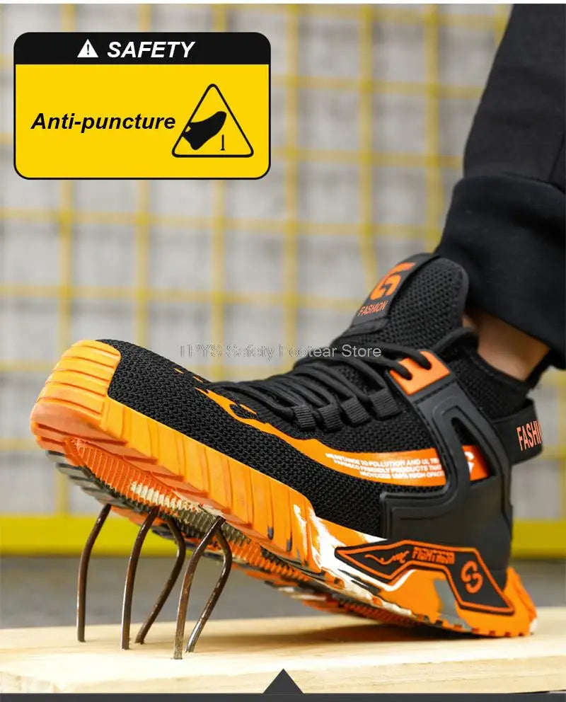 High-Top Safety Shoes for Men & Women – Steel Toe, Anti-Puncture Work Boots, Indestructible Safety Shoes