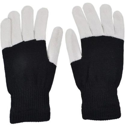1 Pair LED Flashing Magic Gloves - Colorful Glowing Finger Gloves for Winter Festivals