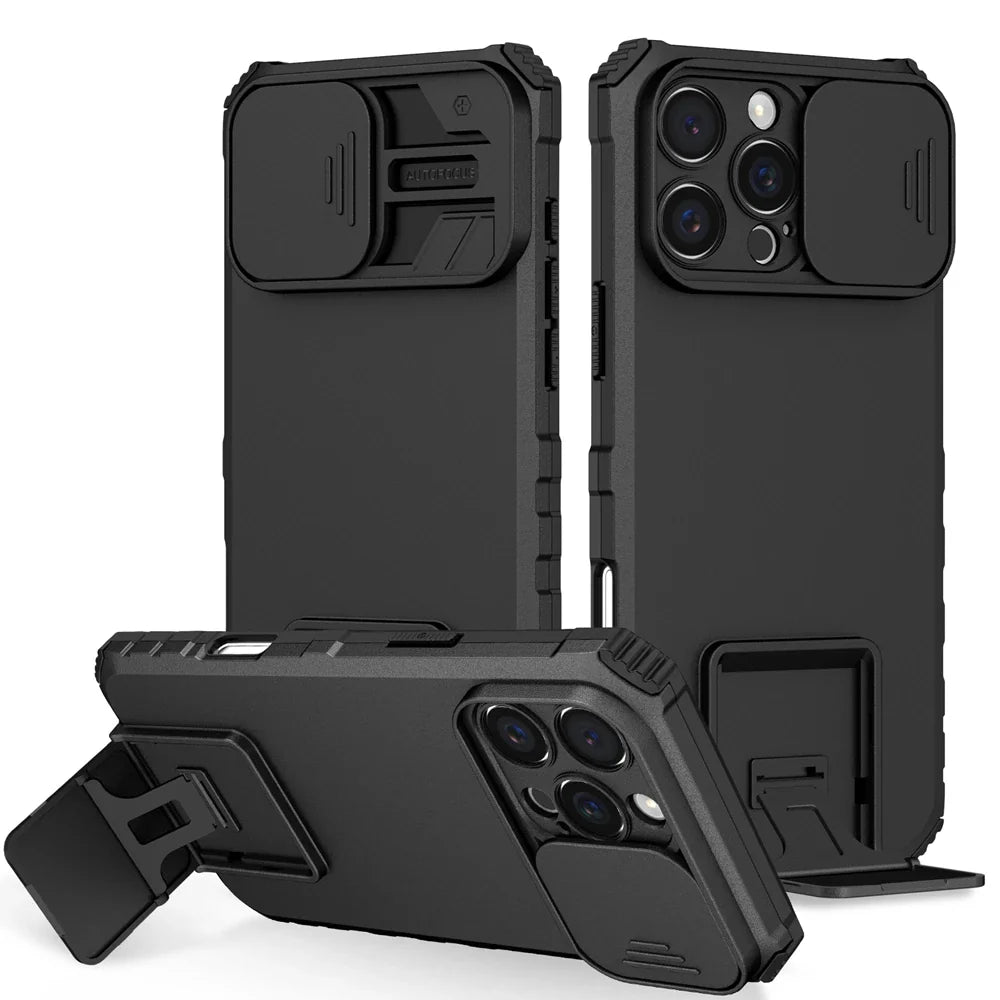 Slide Camera Protection Hard Case – Durable Plastic Phone Cover for iPhone 7 to 16 Series