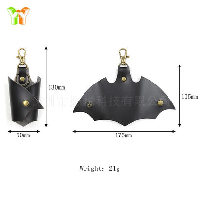 Superhero Bruce Wayne Leather Keychain – Unisex Bat Cosplay Waist Key Holder & Fashion Keyring Gift