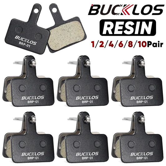 BUCKLOS Resin Disc Brake Pads - Wear-Resistant Hydraulic MTB Brake Pads Compatible with Shimano B01S, B03S & B05S