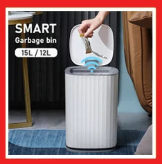 7/9L Automatic Sensor Trash Can – Smart Induction Garbage Bin with Roman Striped Design for Bathroom & Kitchen