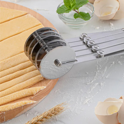 3/5/7 Wheel Cutter Dough Divider - Stainless Steel Dough Knife with Flexible Roller Blade - Pizza and Pastry Peeler - Baking Pan Tool