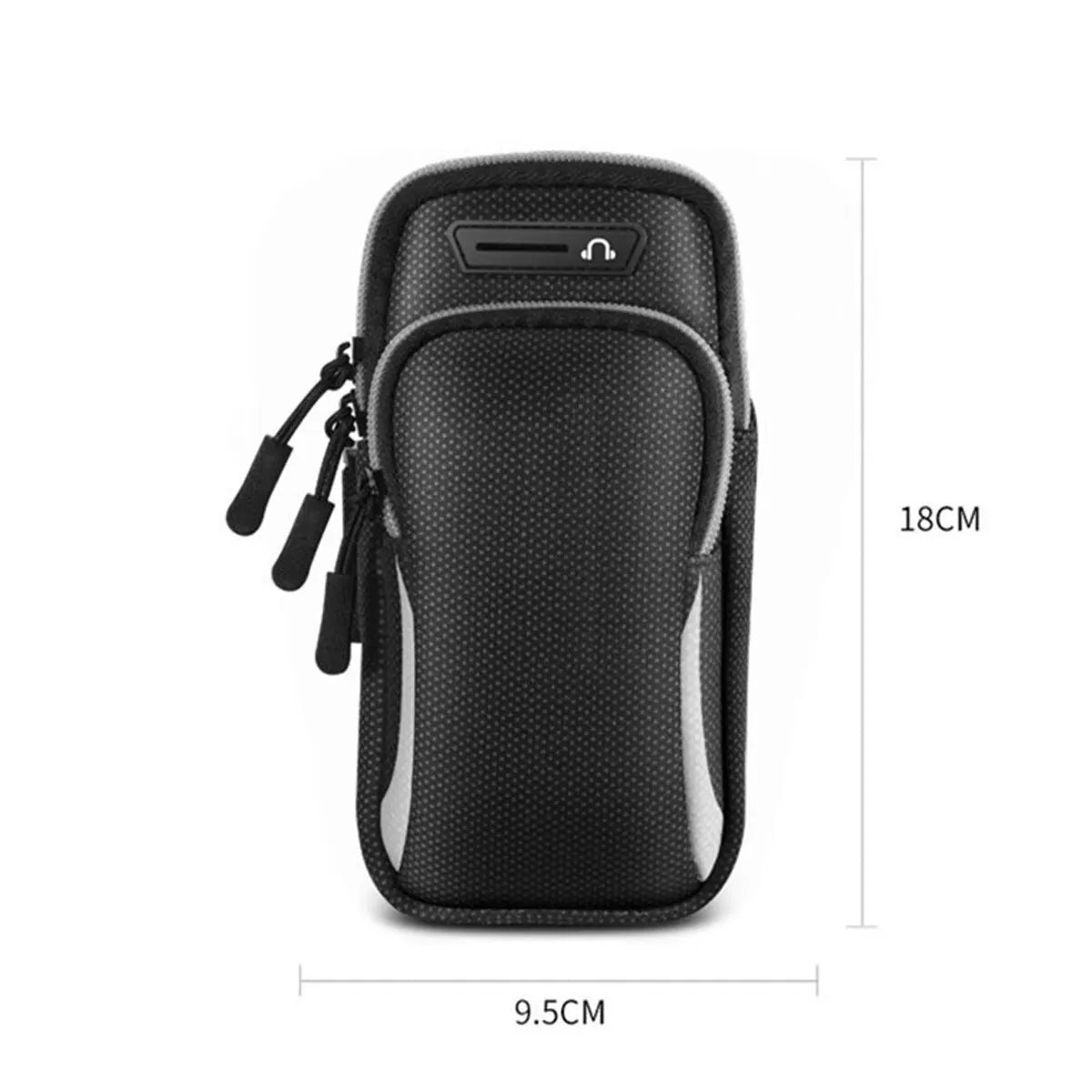 Waterproof Phone Arm Bag with Headphone Jack - Breathable Sports Running Bag - Gym Mobile Phone Holder