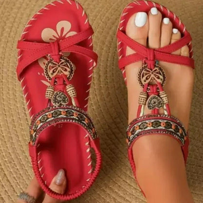 Women’s Bohemian Platform Sandals - Lightweight Soft Sole Casual Beach Shoes