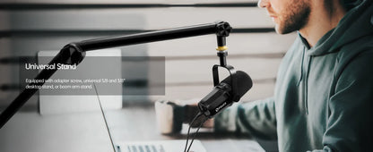 FDUCE SL40X/SL40 USB & XLR Dynamic Microphone – Built-in Headset Output & Sound Insulation for Podcasts, Gaming & Live Broadcast