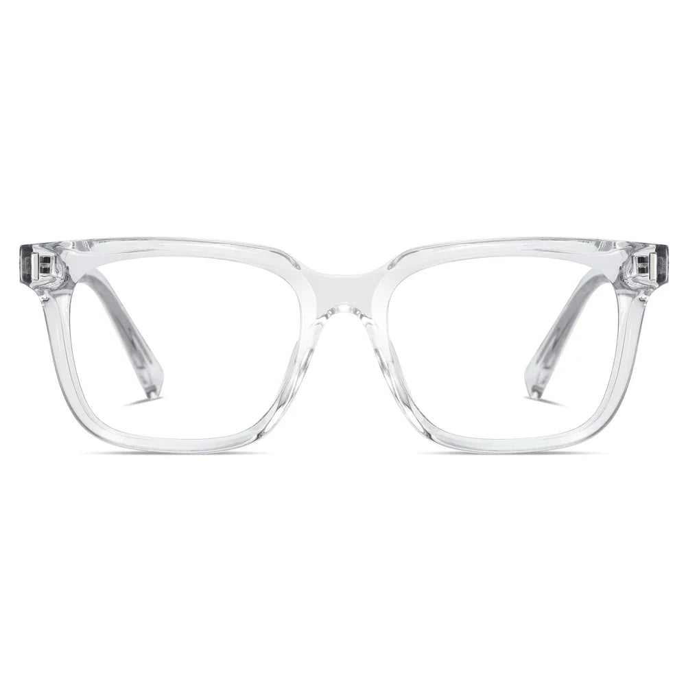 Kachawoo TR90 Anti-Blue Light Glasses – Unisex Square Frame, Transparent Grey, Korean Style Eyewear