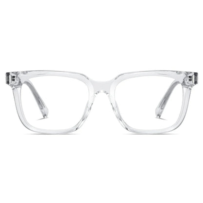 Kachawoo TR90 Anti-Blue Light Glasses – Unisex Square Frame, Transparent Grey, Korean Style Eyewear
