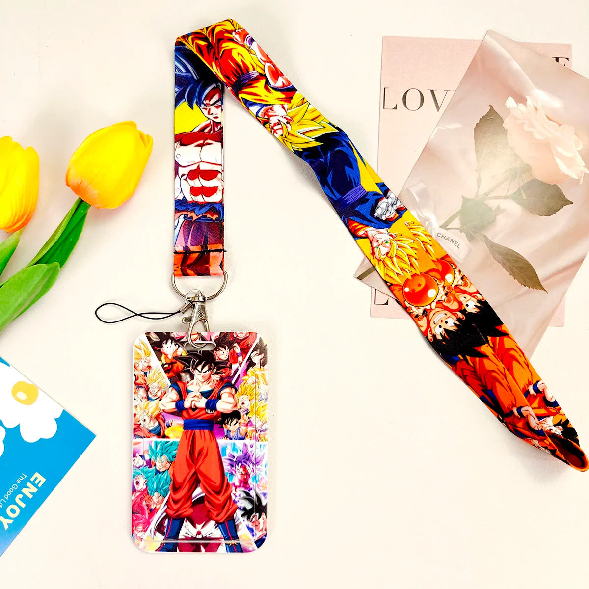 Japanese Anime Credential Holder Lanyard for Key, Card Badge, Gym Keychain Accessories