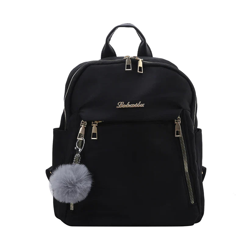 Simple PU Black Large Capacity Backpack - Unisex Travel Bag, Schoolbag for Women, Harajuku High Street Style