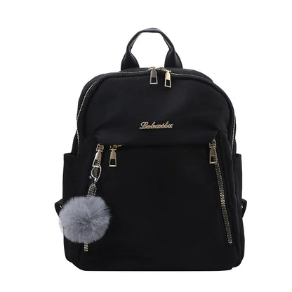 Simple PU Black Large Capacity Backpack - Unisex Travel Bag, Schoolbag for Women, Harajuku High Street Style