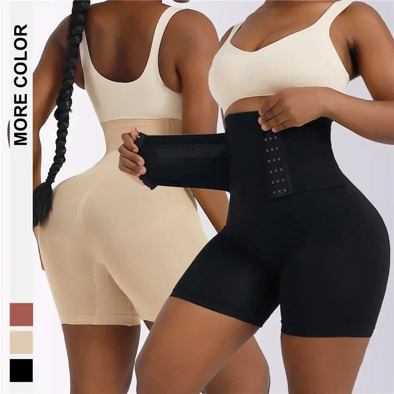 Women’s High Waist Firm Tummy Control Shapewear – Hook Body Shaper Shorts with Butt Lifter Slimming Fajas