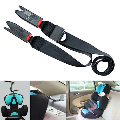 Universal 2-Point Seat Fixing Band: Adjustable Car Child Safety Seat Belt with Isofix/Latch Interface Connection Strap