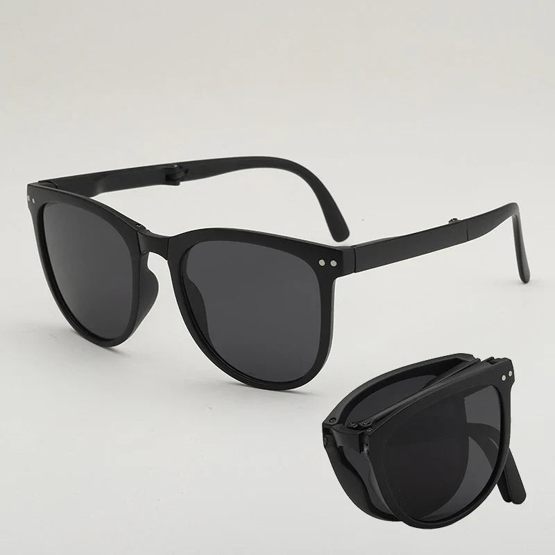 UV400 Polarized Folding Sunglasses – Anti-UV Oval Frame for Men & Women