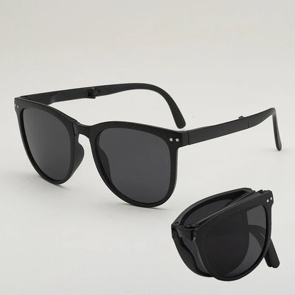 UV400 Polarized Folding Sunglasses – Anti-UV Oval Frame for Men & Women