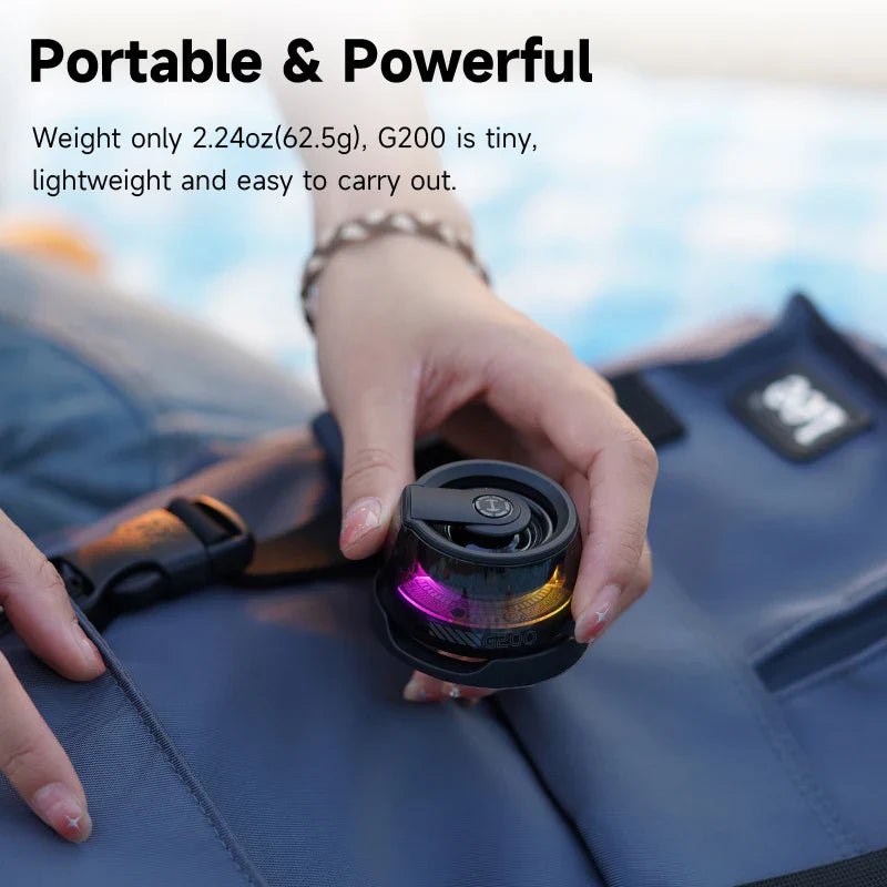 Edifier HECATE G200 Magnetic Portable Bluetooth Speaker | Mini Sound Box with Bluetooth 5.3 | RGB Lighting & Phone Holder | True Wireless Experience