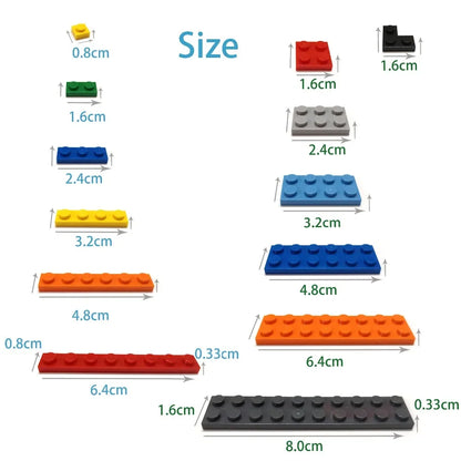 200pcs 1x4 Dot DIY Building Blocks - Educational Creative Brick Set Compatible with 3010 Bricks for Kids